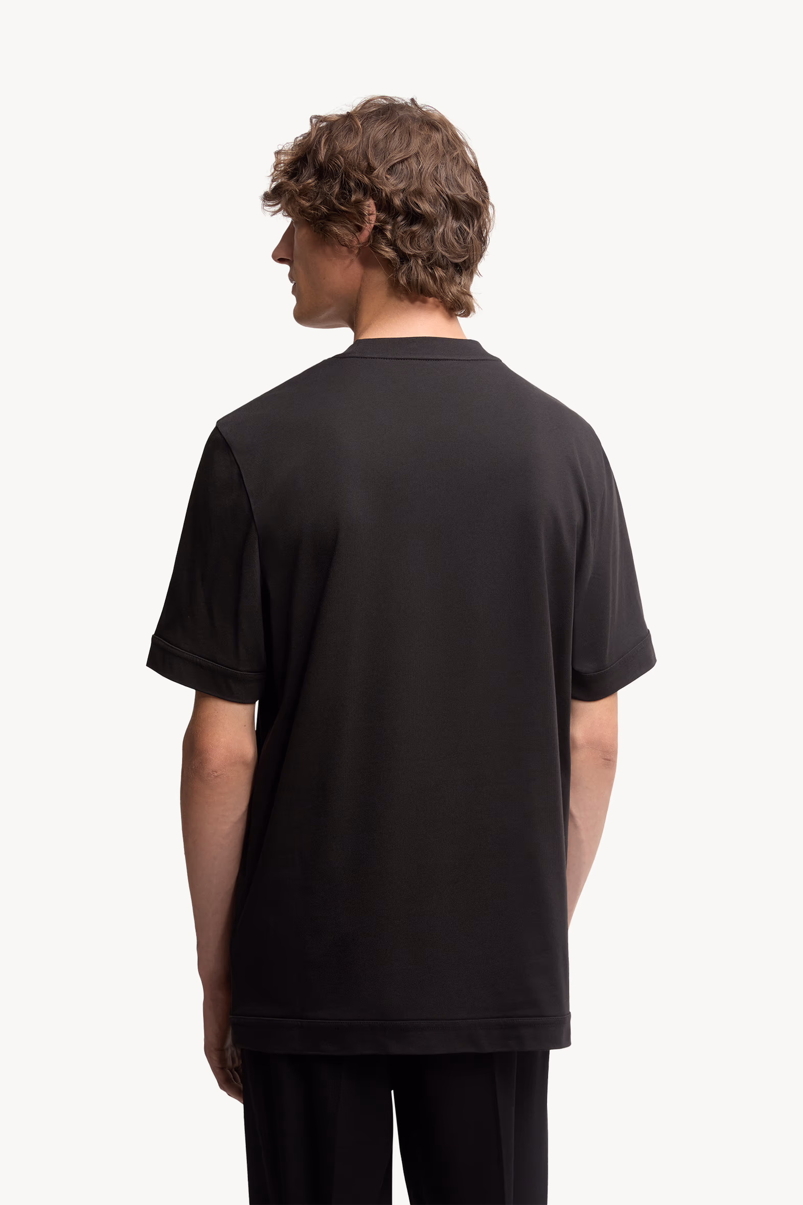 Logo Patch Cotton T-Shirt Men Black Moncler 5